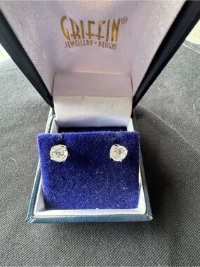 14k White Gold  Lab Grown Diamond  Stud Earrings